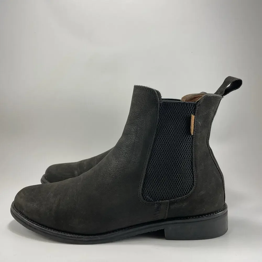 Hari Mari Midland Chelsea Boots Men Size 10 Brown Nubuck Ankle Slip On